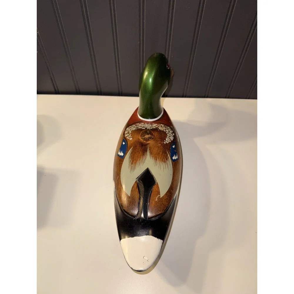 vintage hand-painted wooden mallard duck decoy
